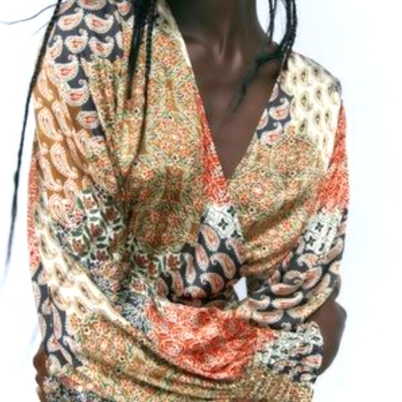 Zara~ Paisley Silk Mini Dress - Picture 3 of 10